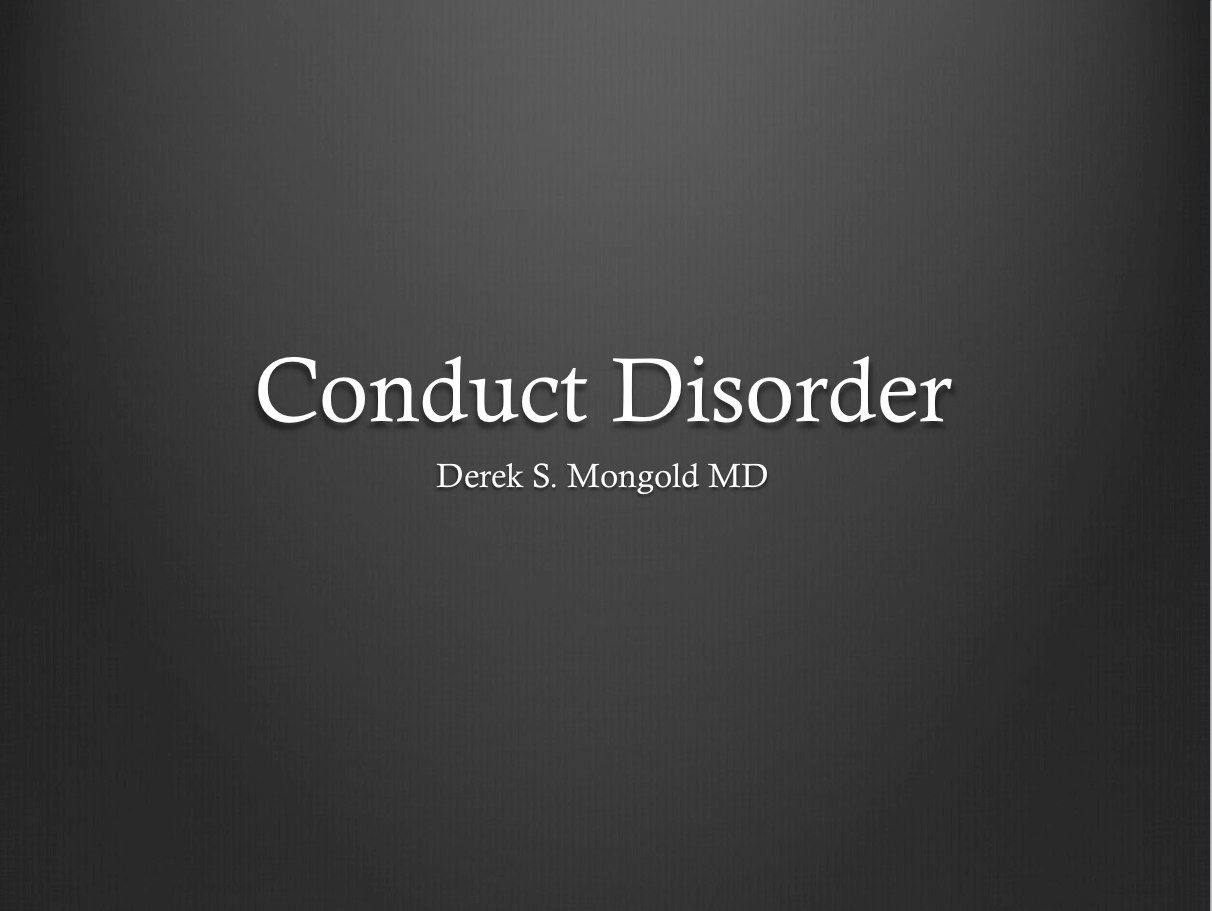 Conduct disorder DSM-IV TR Criteria