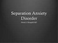 Separation Anxiety Disorder DSM-IV TR Criteria