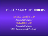 Personality Disorders by Michael Hill MD